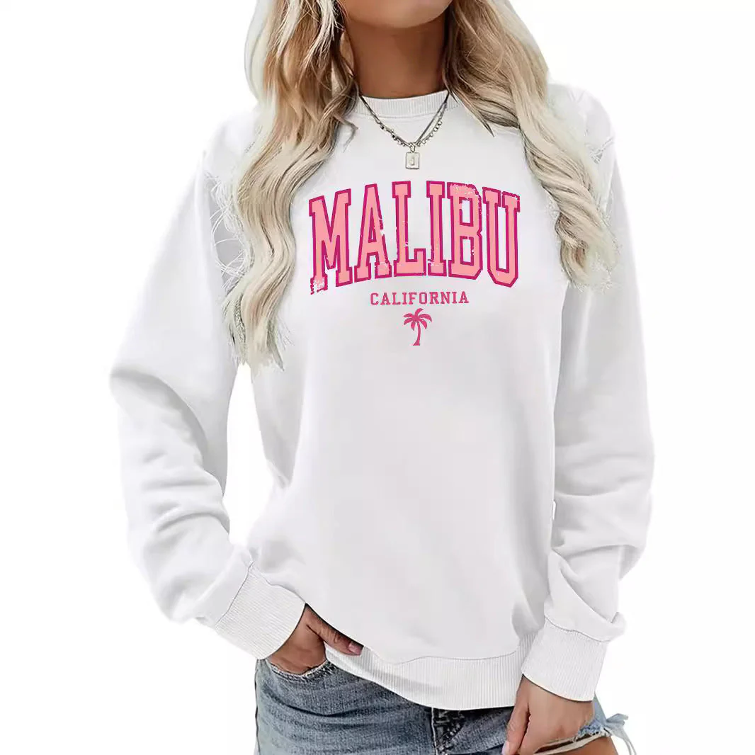 Damen Sweatshirt mit beschwingtem Malibu Schriftzug und lässigem Schnitt - Image 6