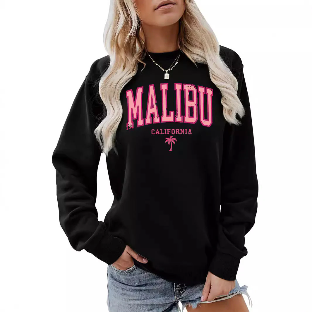 Damen Sweatshirt mit beschwingtem Malibu Schriftzug und lässigem Schnitt - Image 8