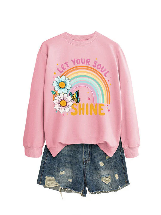Damen Sweatshirt mit buntem Farbverlauf und floralem Grafikdesign - Image 10