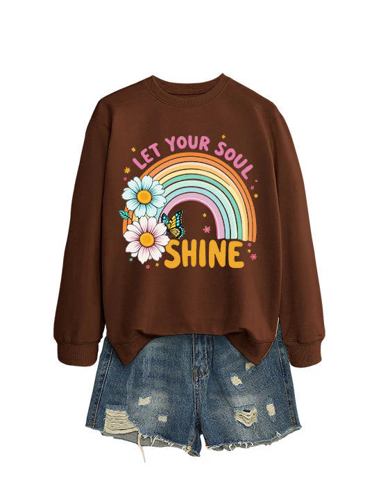 Damen Sweatshirt mit buntem Farbverlauf und floralem Grafikdesign - Image 12