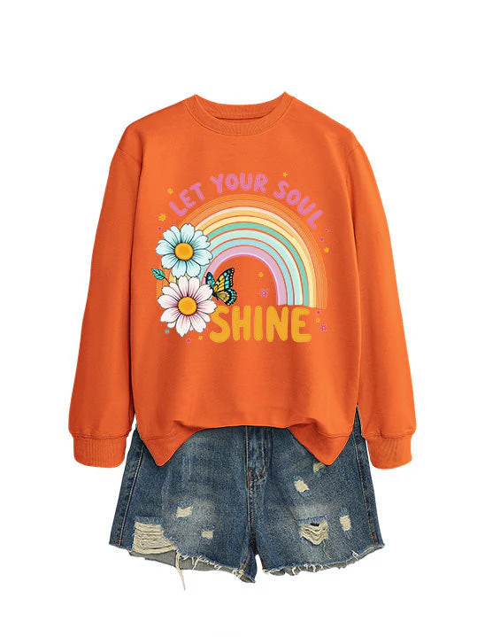 Damen Sweatshirt mit buntem Farbverlauf und floralem Grafikdesign - Image 13