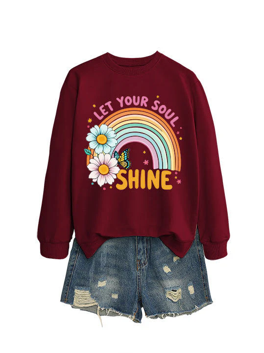 Damen Sweatshirt mit buntem Farbverlauf und floralem Grafikdesign - Image 14