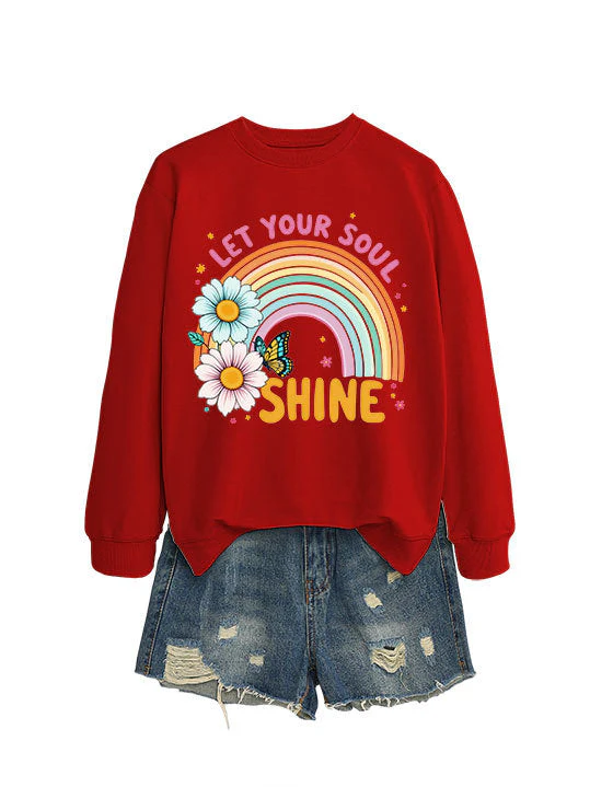 Damen Sweatshirt mit buntem Farbverlauf und floralem Grafikdesign - Image 15