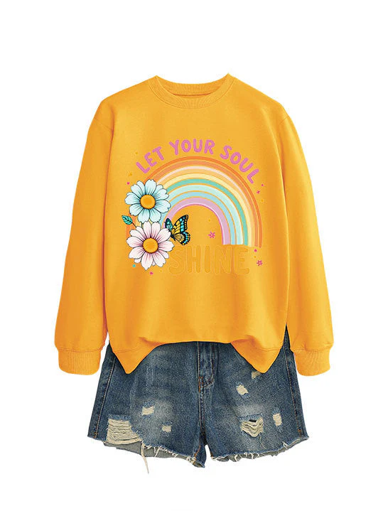 Damen Sweatshirt mit buntem Farbverlauf und floralem Grafikdesign - Image 6