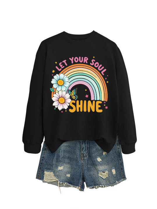 Damen Sweatshirt mit buntem Farbverlauf und floralem Grafikdesign - Image 9