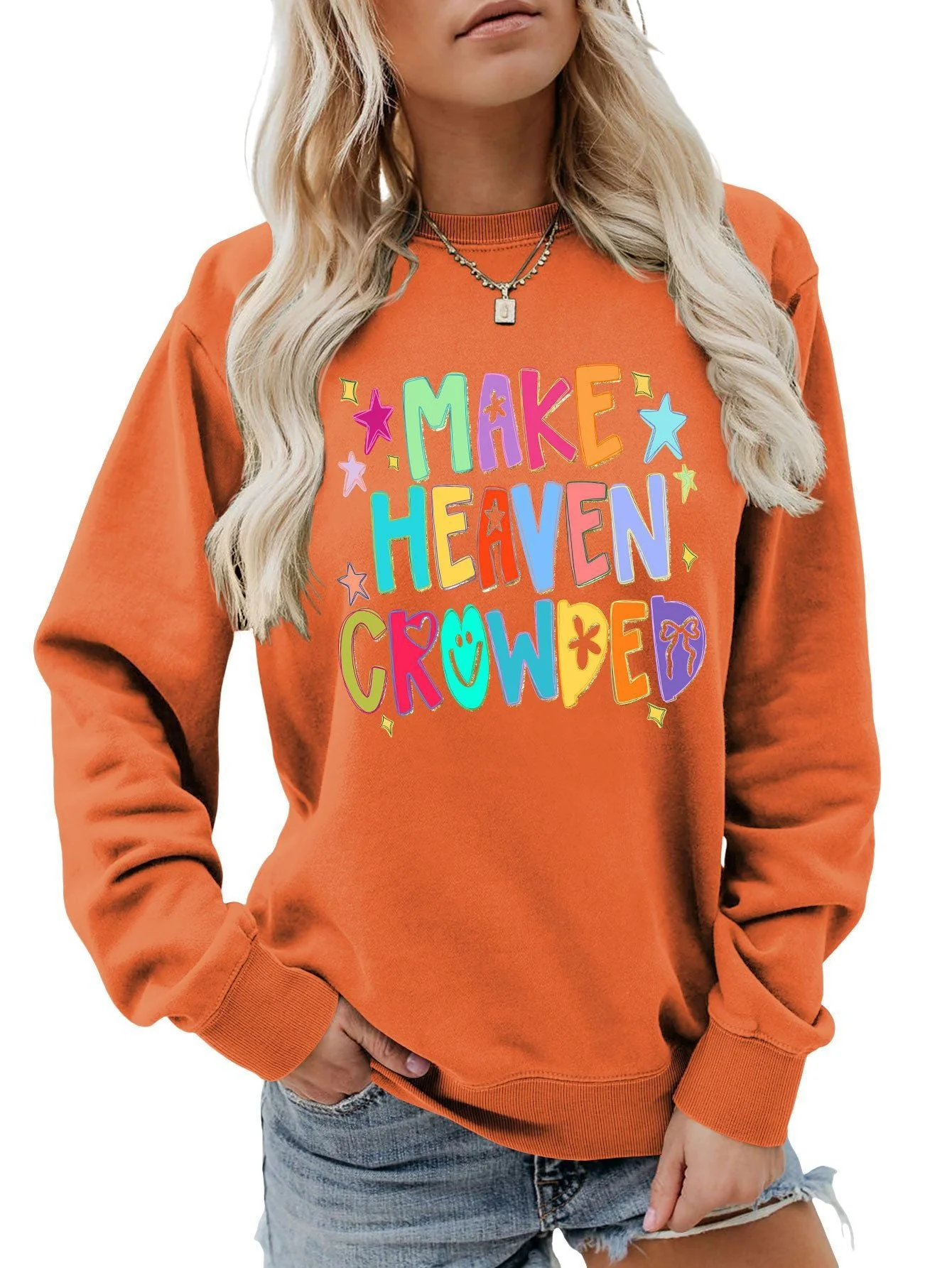 Damen Sweatshirt mit buntem Motiv und verspieltem Schriftzug - Image 13