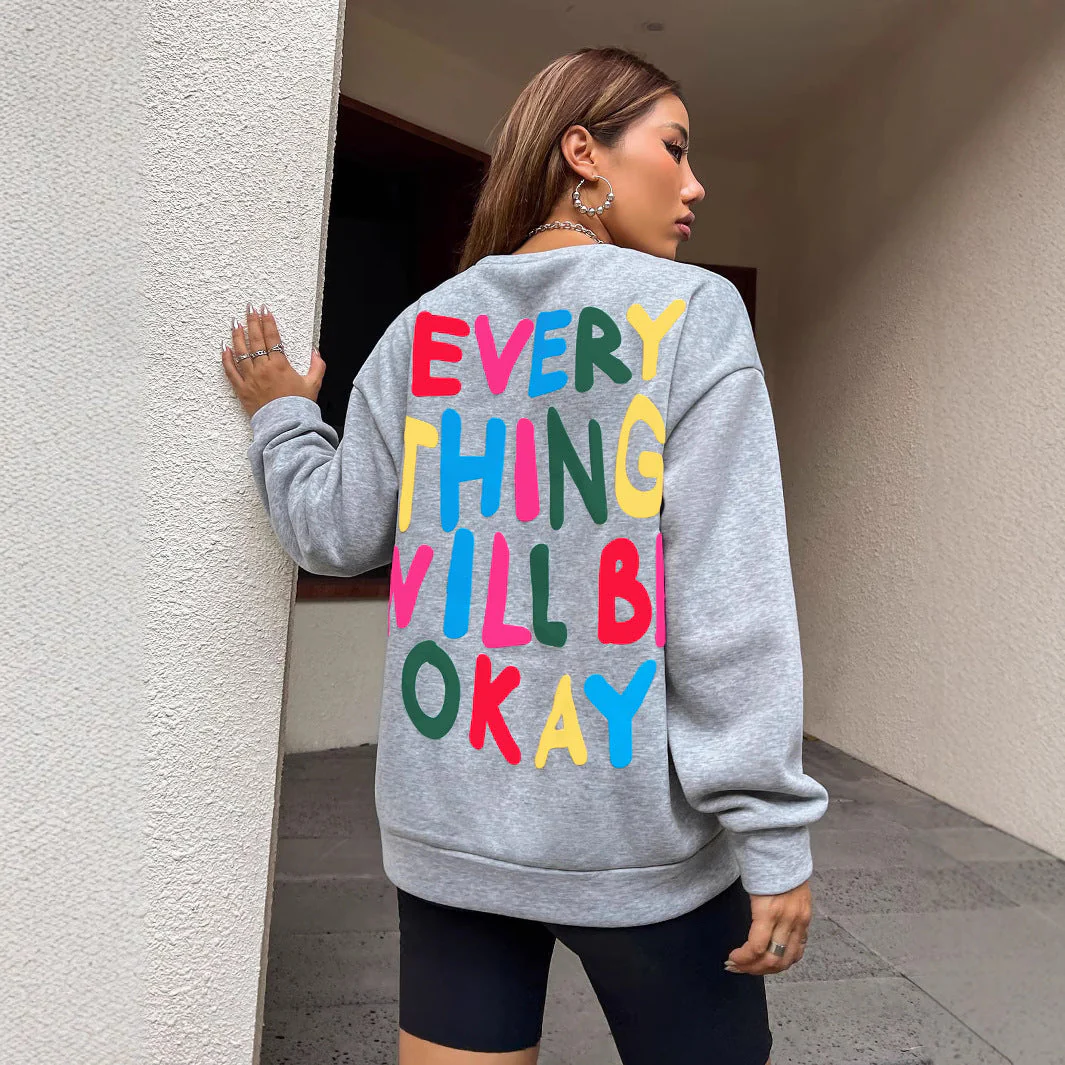 Damen Sweatshirt mit buntem Schriftzug - Image 3