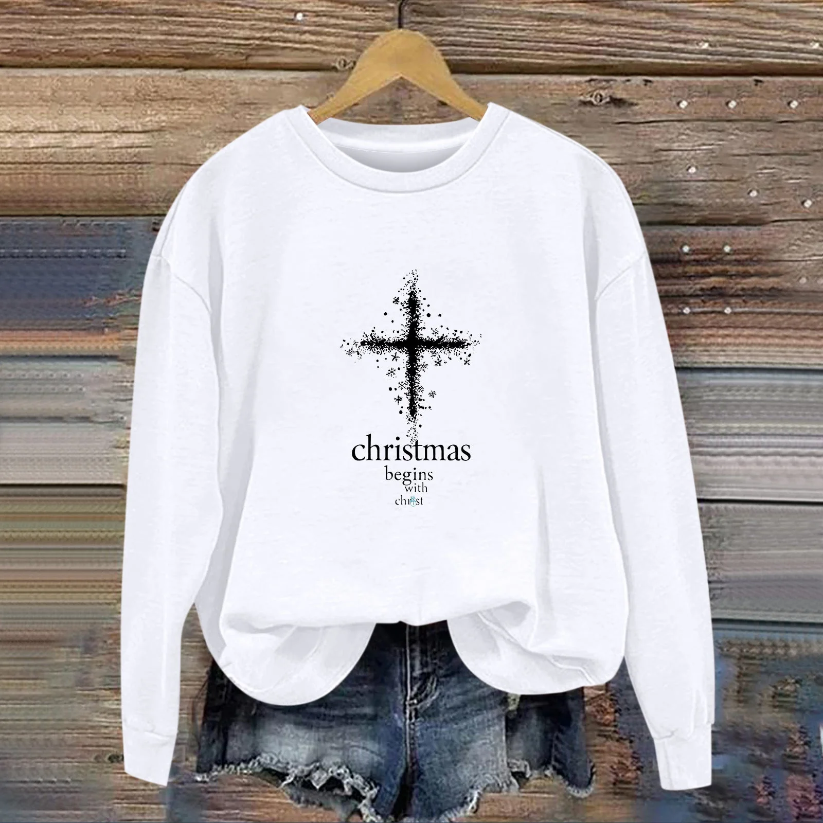 Damen Sweatshirt mit christlichem Motiv und weichem Innenfutter - Image 13