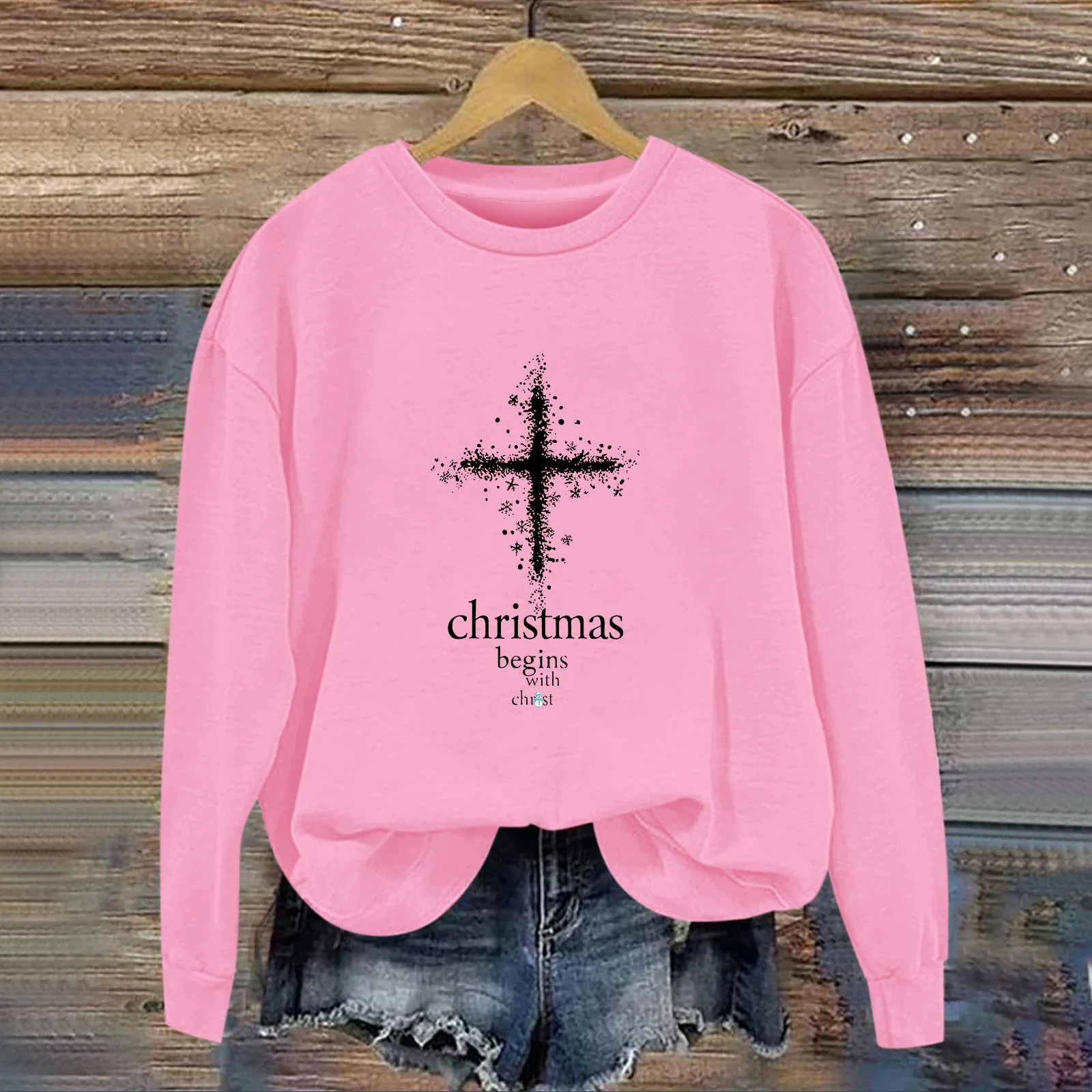 Damen Sweatshirt mit christlichem Motiv und weichem Innenfutter - Image 15