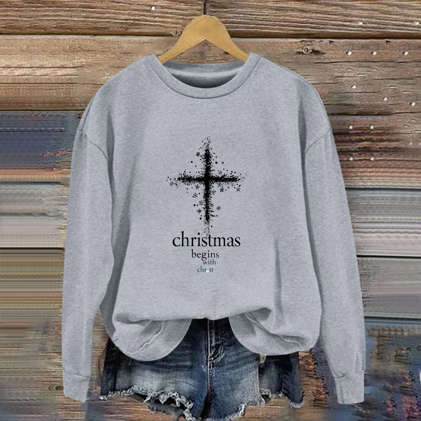 Damen Sweatshirt mit christlichem Motiv und weichem Innenfutter - Image 5