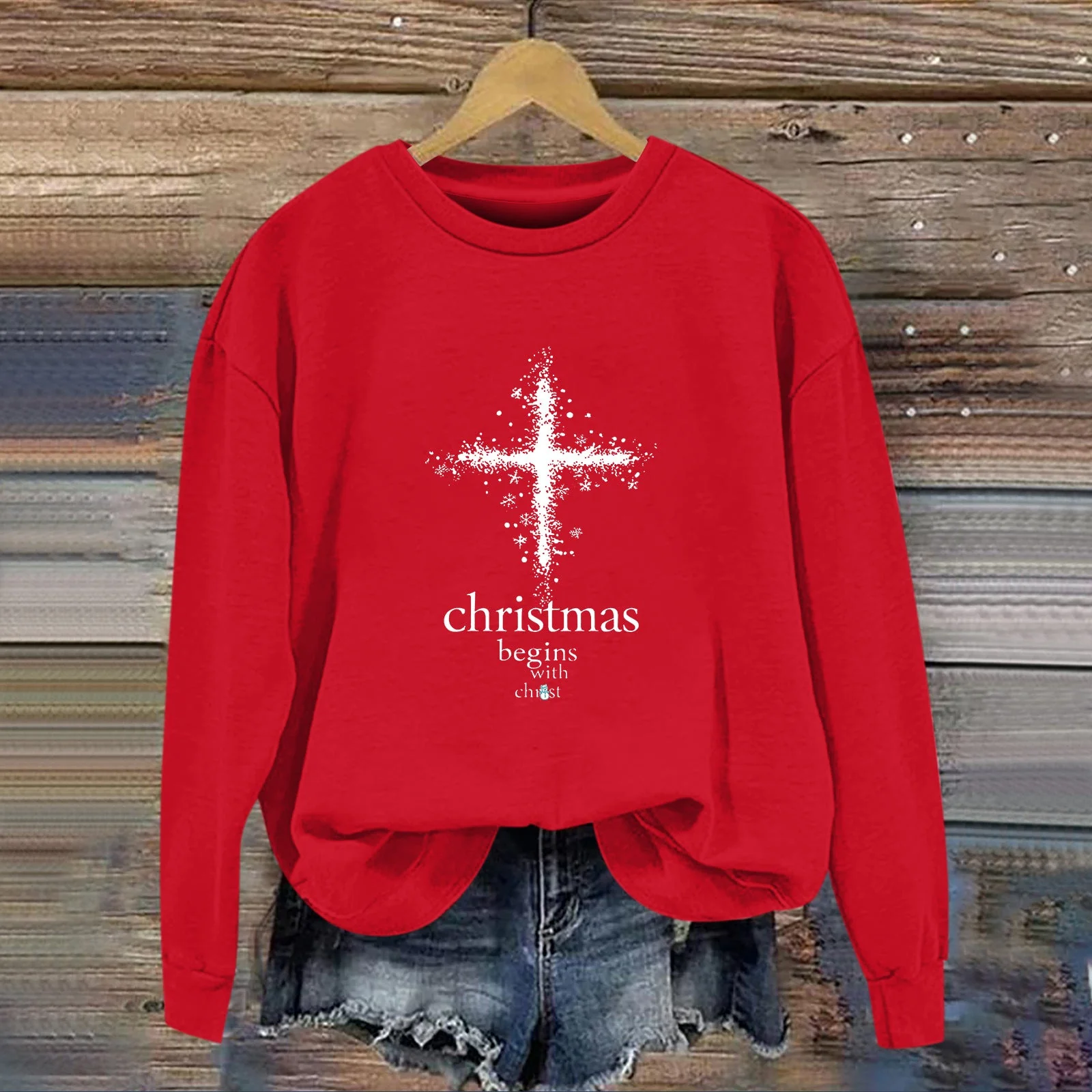 Damen Sweatshirt mit christlichem Motiv und weichem Innenfutter - Image 7