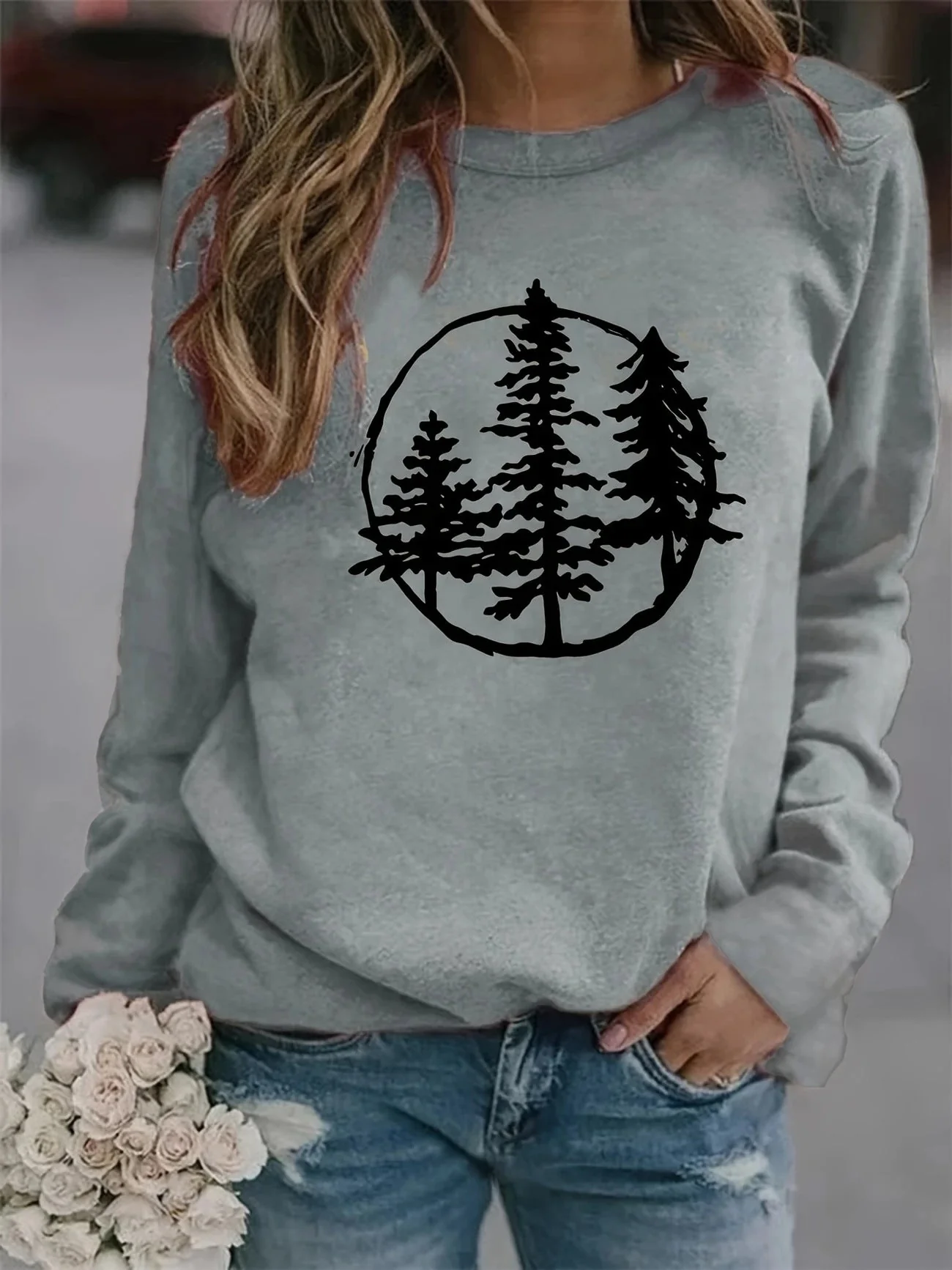 Damen Sweatshirt mit coolem Naturmotiv und lässigem Schnitt - Image 9