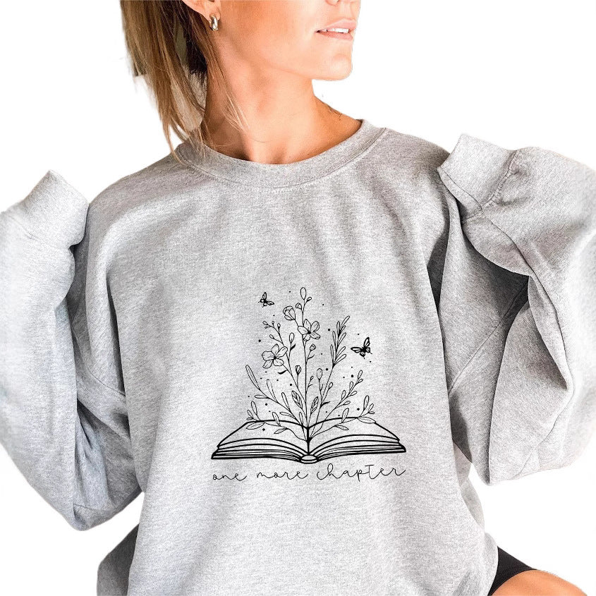 Damen Sweatshirt mit elegantem Blumendesign und inspirierendem Aufdruck - Image 4