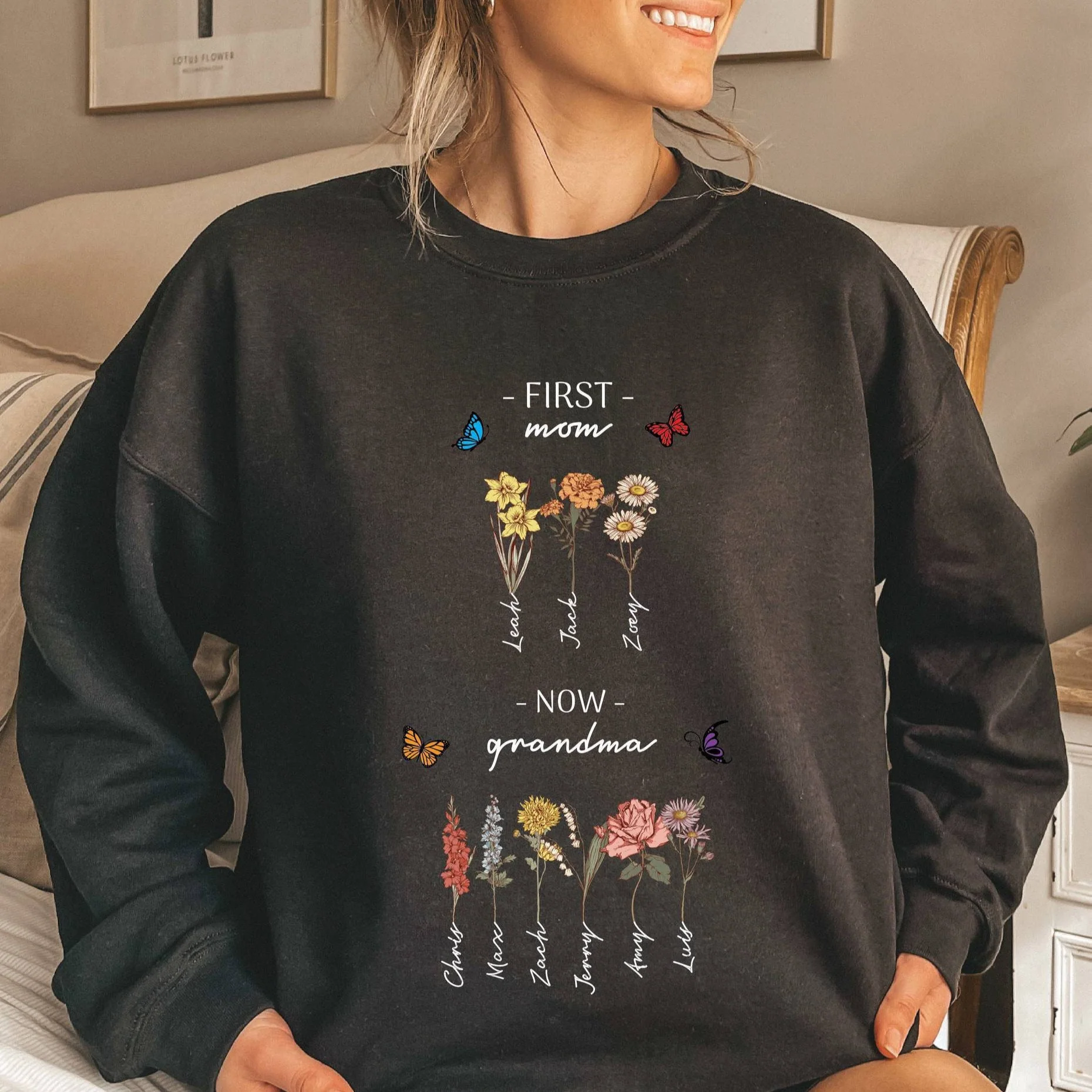 Damen Sweatshirt mit floralem Druck und inspirierendem Schriftzug - Image 2