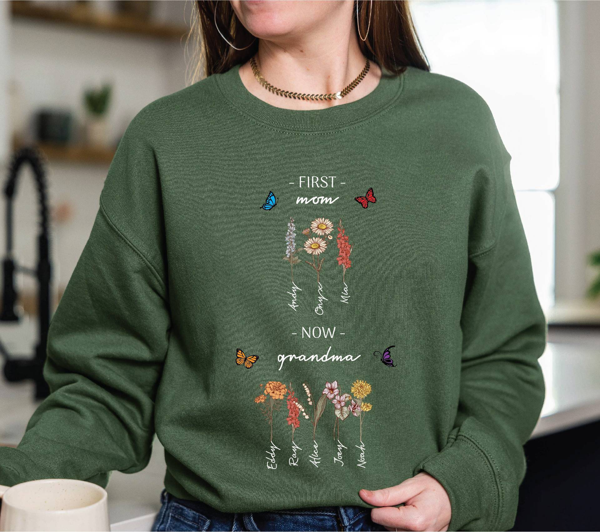 Damen Sweatshirt mit floralem Druck und inspirierendem Schriftzug - Image 9