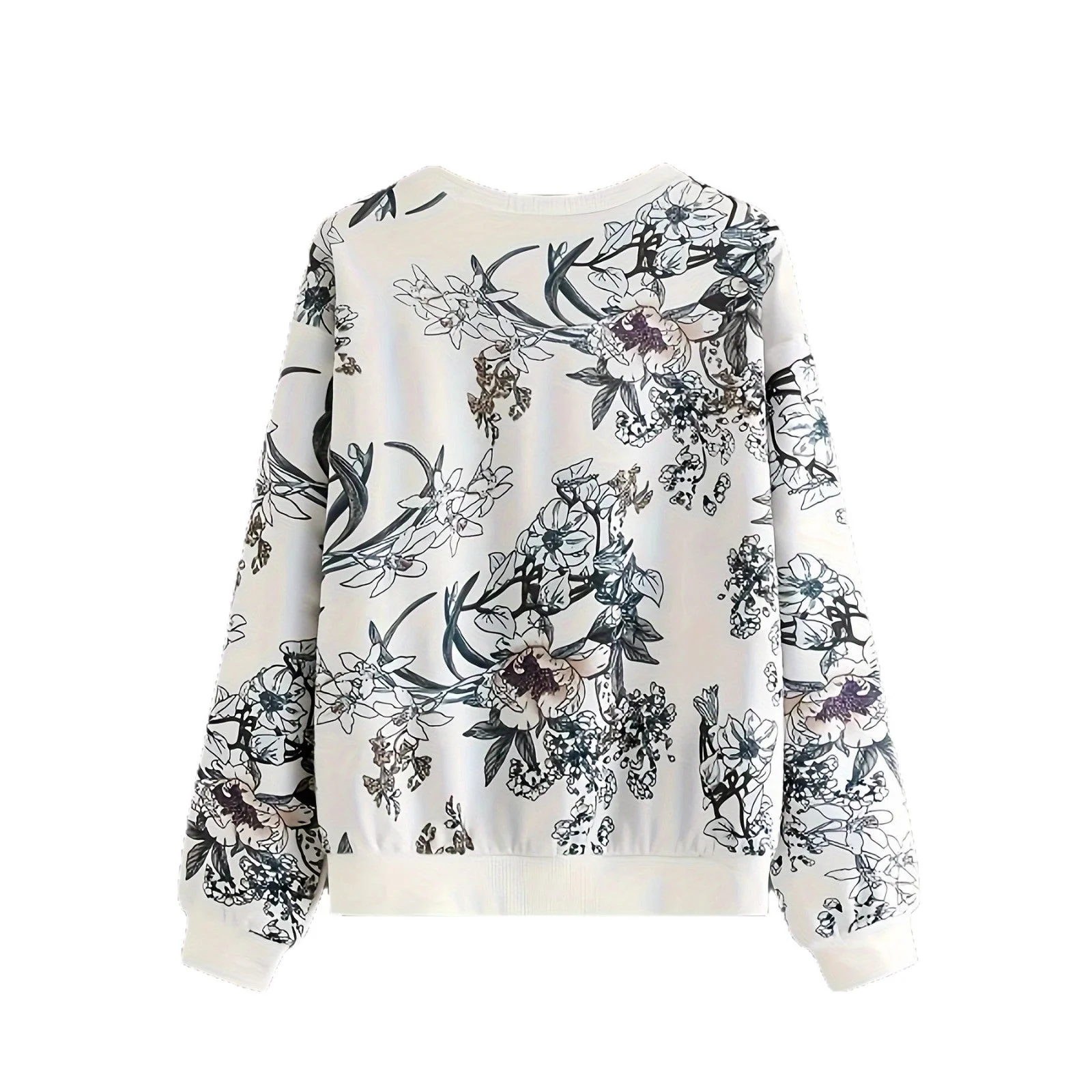 Damen Sweatshirt mit floralem Druck und relaxed Fit - Image 4