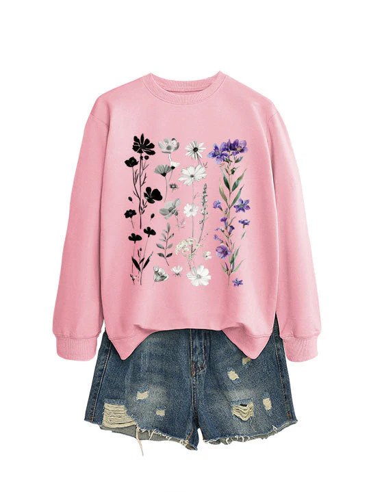 Damen Sweatshirt mit floralem Grafikdesign und weichem Innenfutter - Image 10