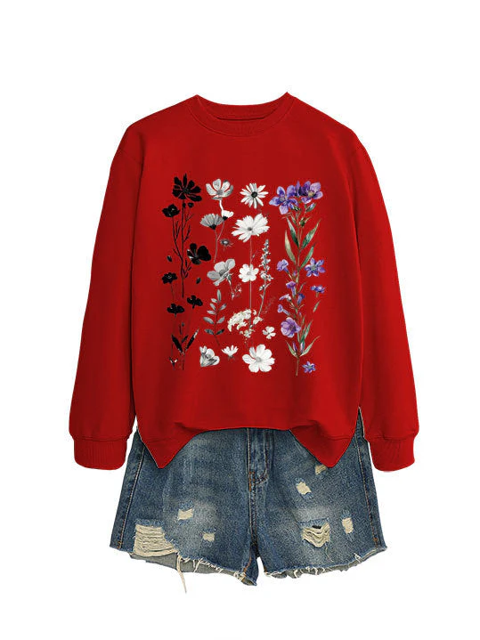 Damen Sweatshirt mit floralem Grafikdesign und weichem Innenfutter - Image 15