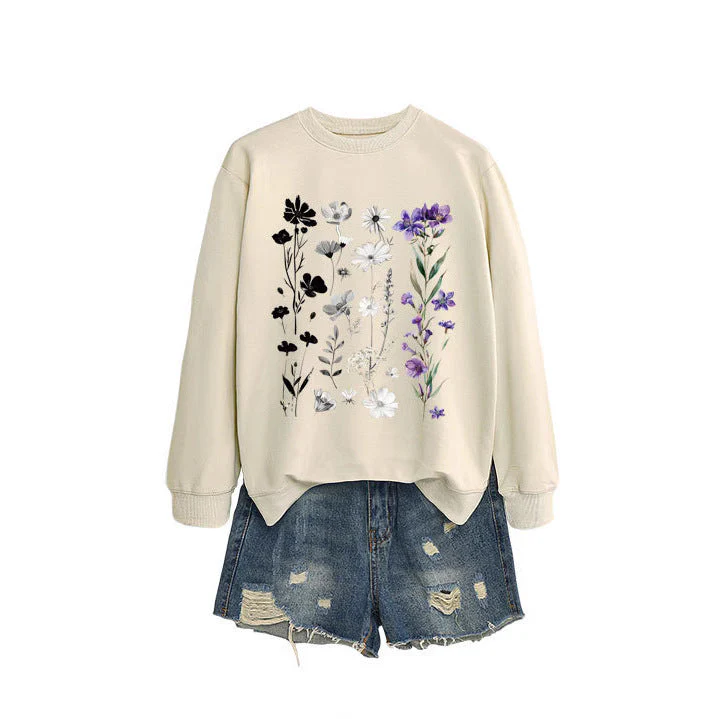 Damen Sweatshirt mit floralem Grafikdesign und weichem Innenfutter - Image 2