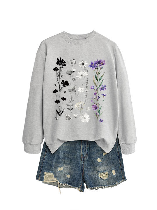Damen Sweatshirt mit floralem Grafikdesign und weichem Innenfutter - Image 5