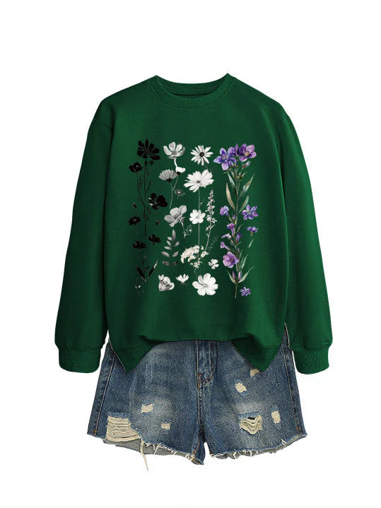 Damen Sweatshirt mit floralem Grafikdesign und weichem Innenfutter - Image 7