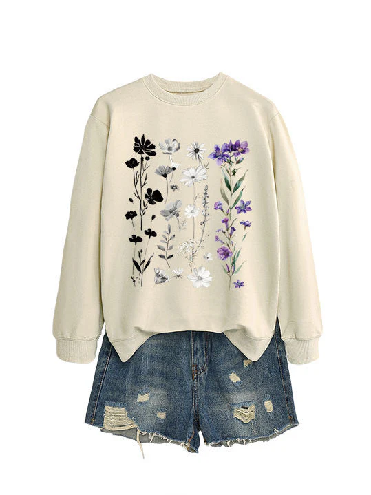 Damen Sweatshirt mit floralem Grafikdesign und weichem Innenfutter - Image 8