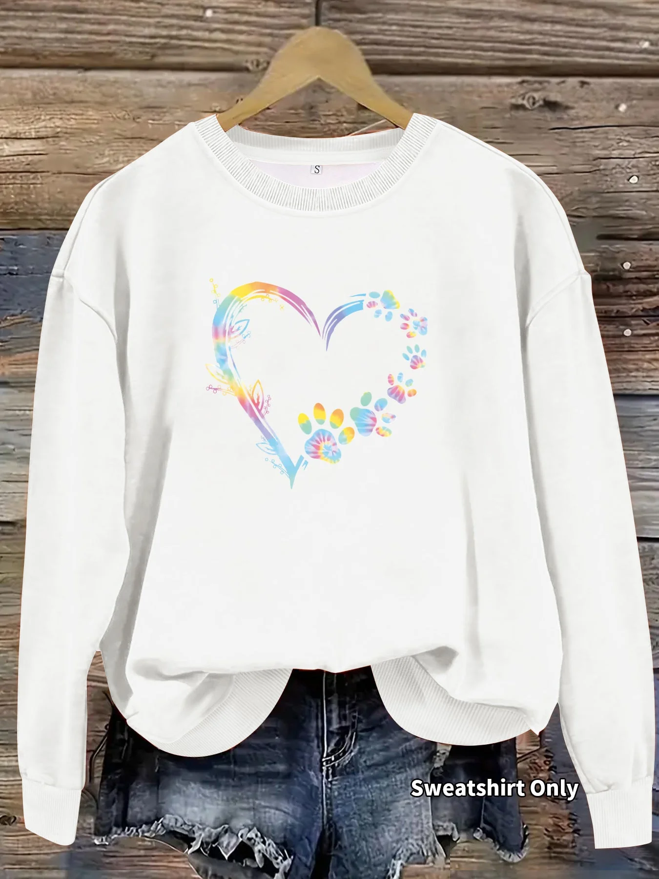Damen Sweatshirt mit floralem Herzdesign und bequemer Passform - Image 10