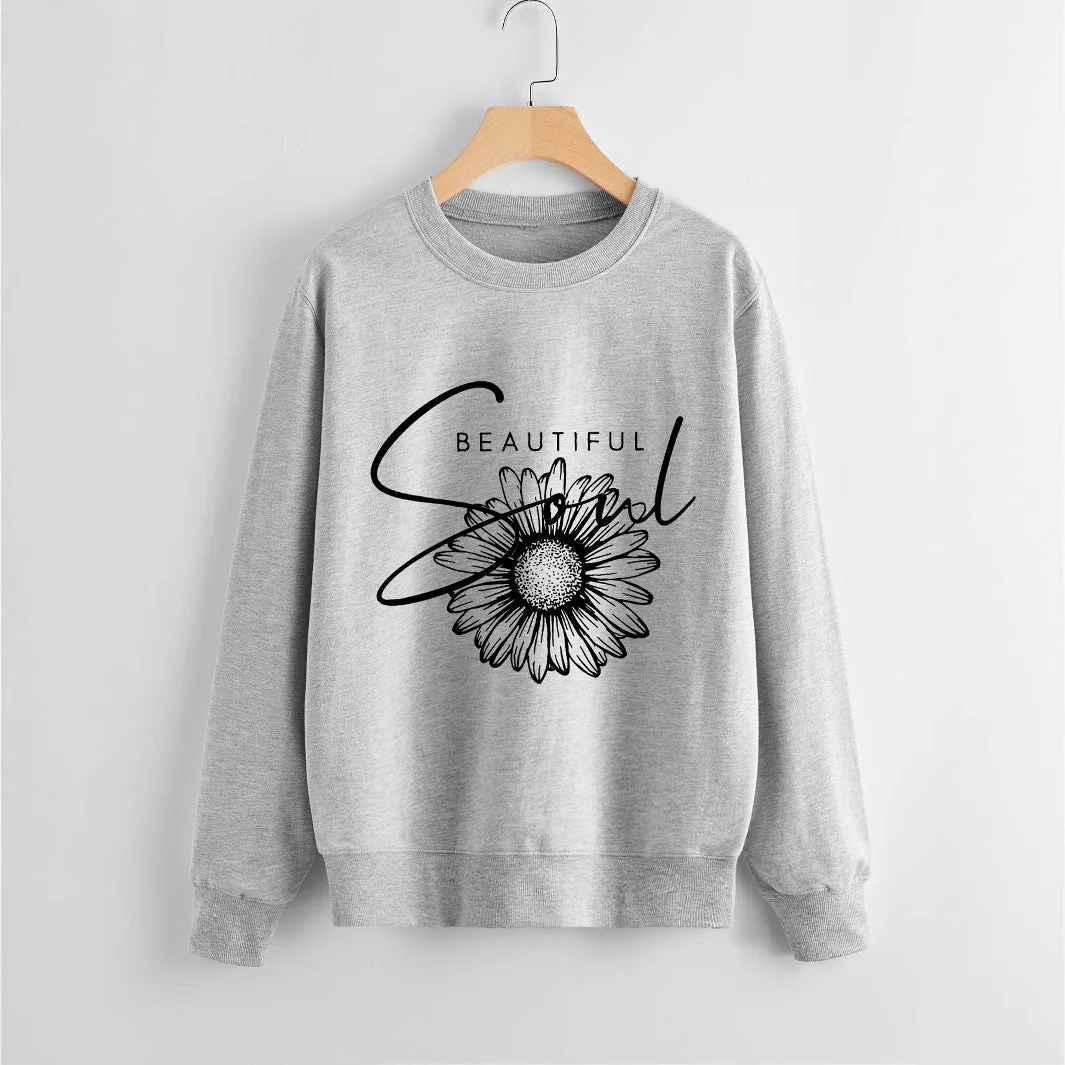 Damen Sweatshirt mit floralem Motiv und inspirierendem Schriftzug - Image 2