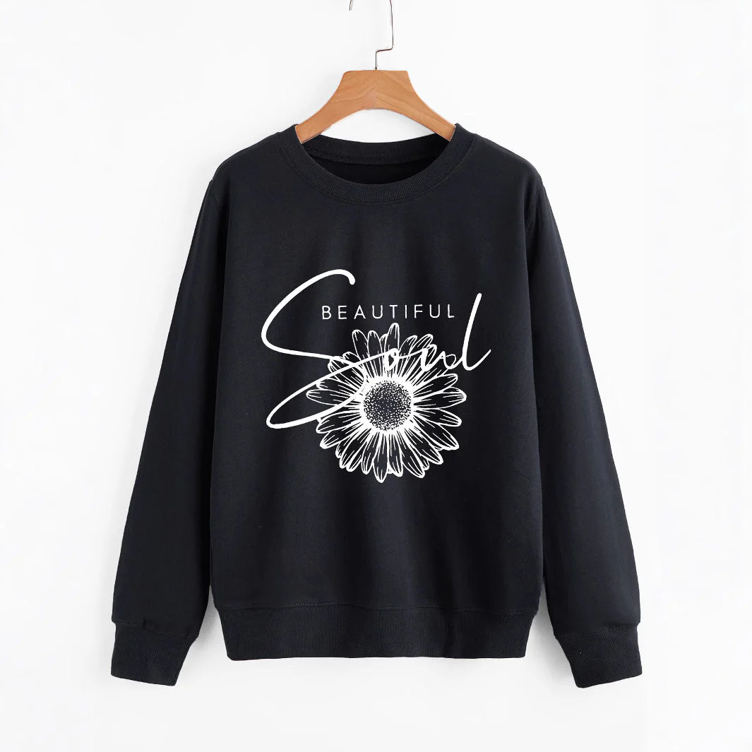 Damen Sweatshirt mit floralem Motiv und inspirierendem Schriftzug - Image 3