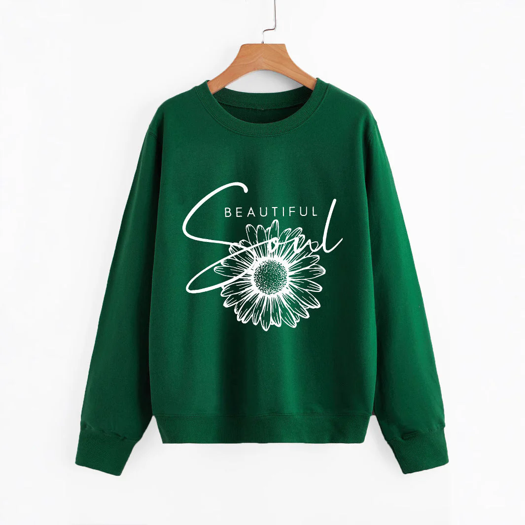 Damen Sweatshirt mit floralem Motiv und inspirierendem Schriftzug - Image 4
