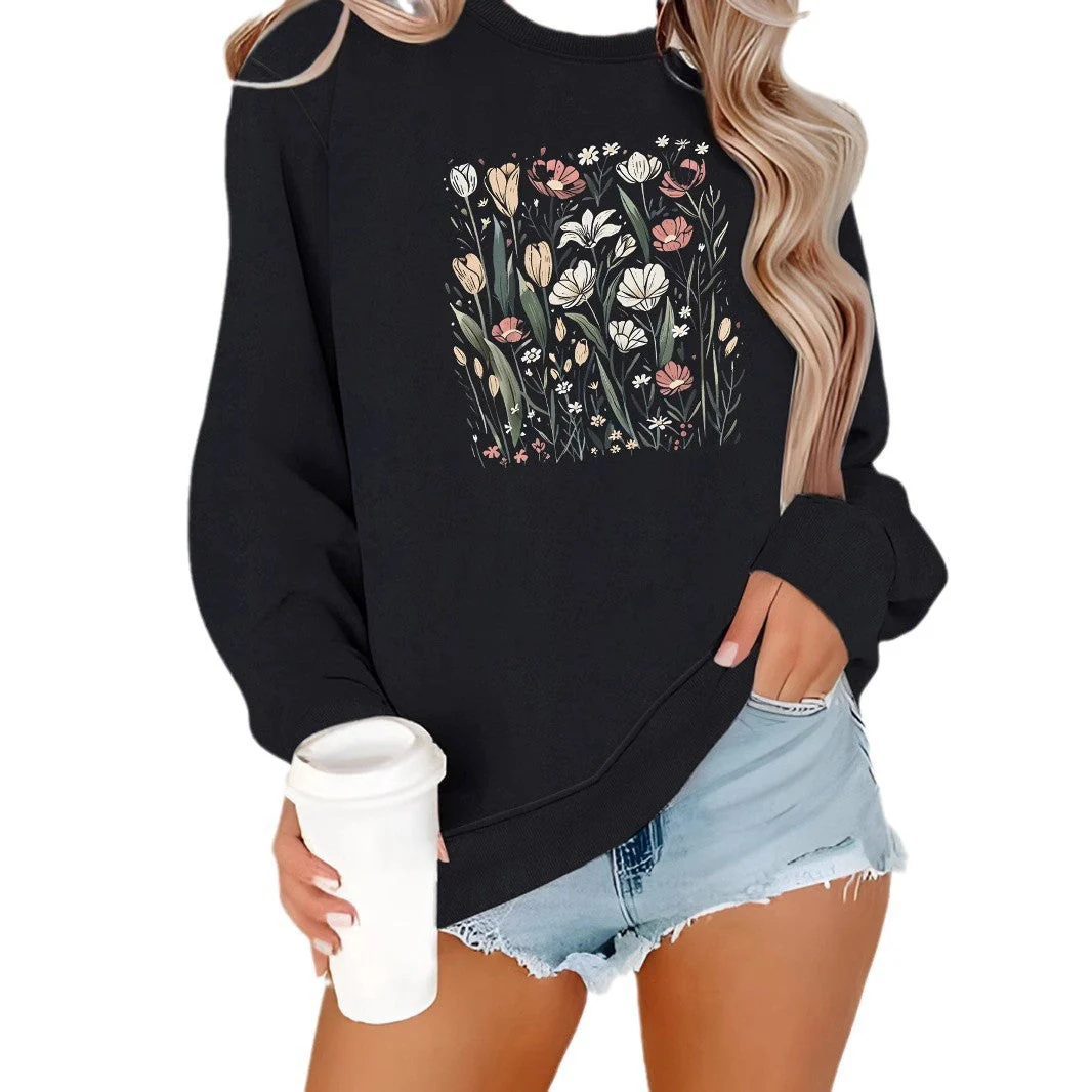 Damen Sweatshirt mit floralem Motiv und lässigem Schnitt - Image 4
