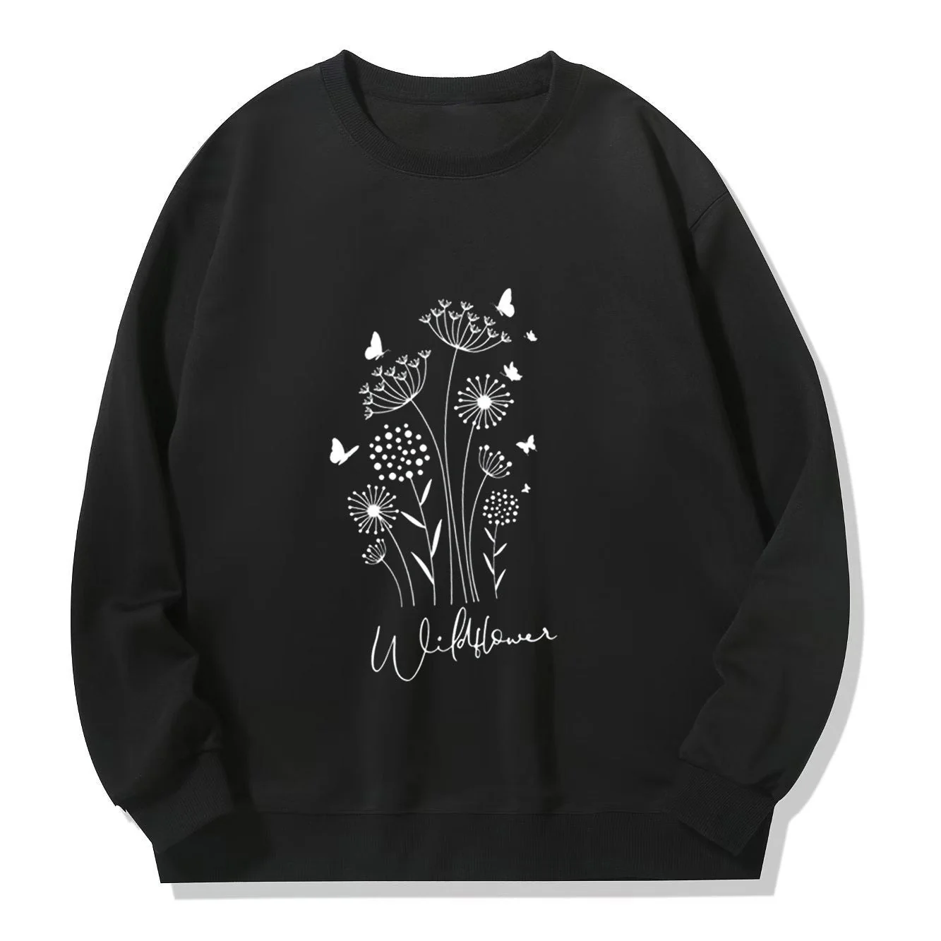 Damen Sweatshirt mit floralem Wildblumenprint und kuscheligem Innenfutter - Image 2