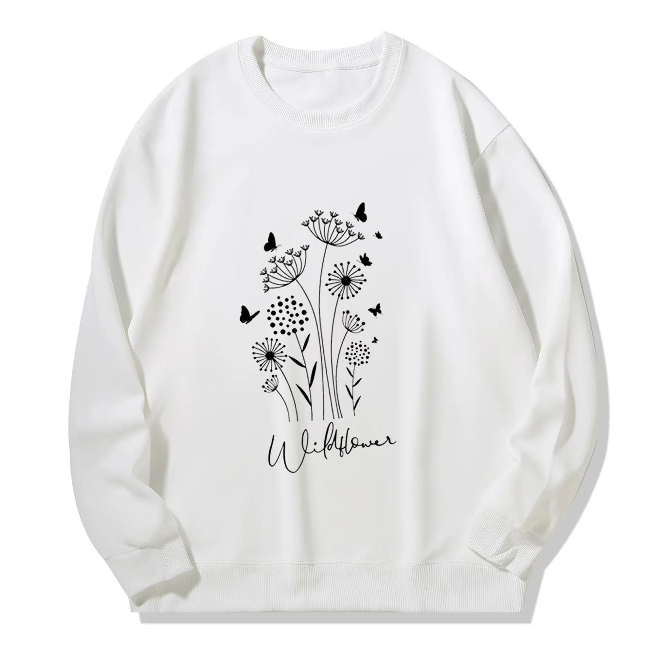 Damen Sweatshirt mit floralem Wildblumenprint und kuscheligem Innenfutter - Image 7