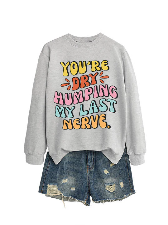 Damen Sweatshirt mit fröhlichem Comic-Slogan und lässigem Schnitt - Image 5