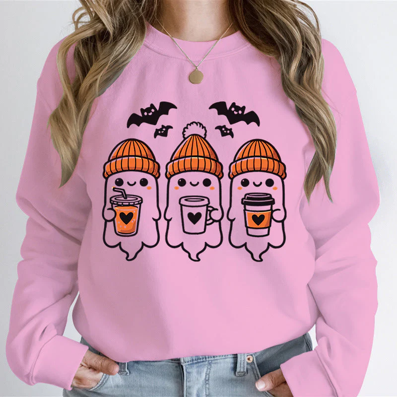 Damen Sweatshirt mit fröhlichem Gespenster-Design und gemütlicher Passform - Image 5