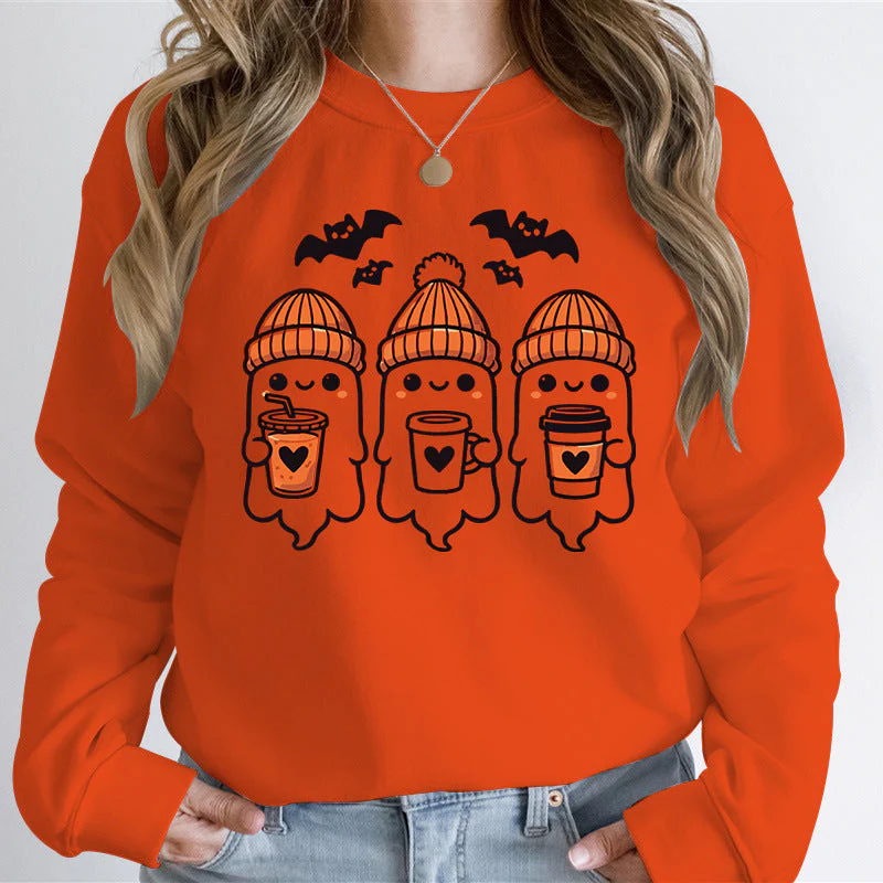 Damen Sweatshirt mit fröhlichem Gespenster-Design und gemütlicher Passform - Image 8