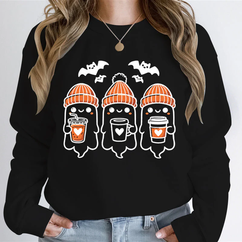 Damen Sweatshirt mit fröhlichem Gespenster-Design und gemütlicher Passform - Image 9