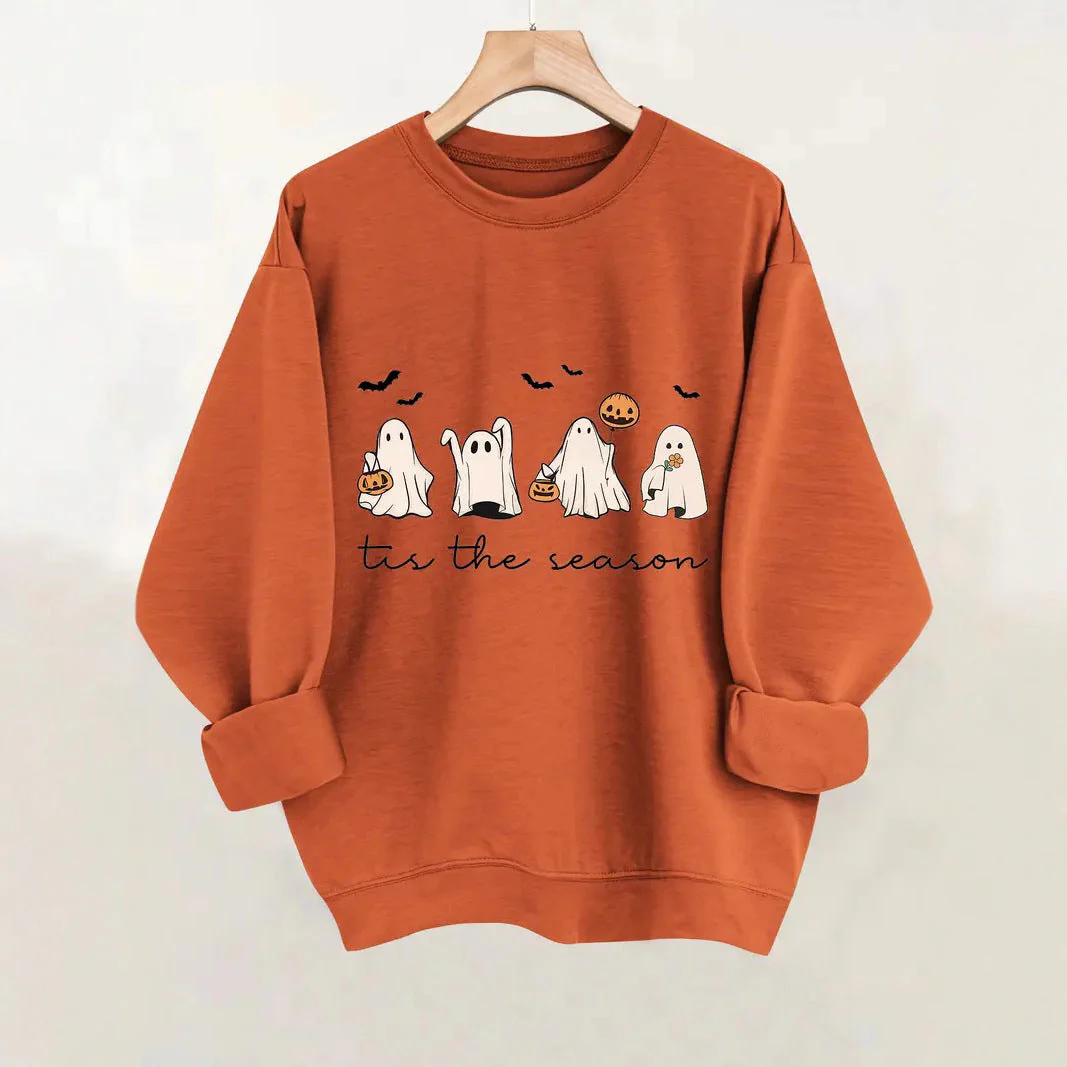Damen Sweatshirt mit fröhlichem Halloween-Motiv und lässigem Schnitt