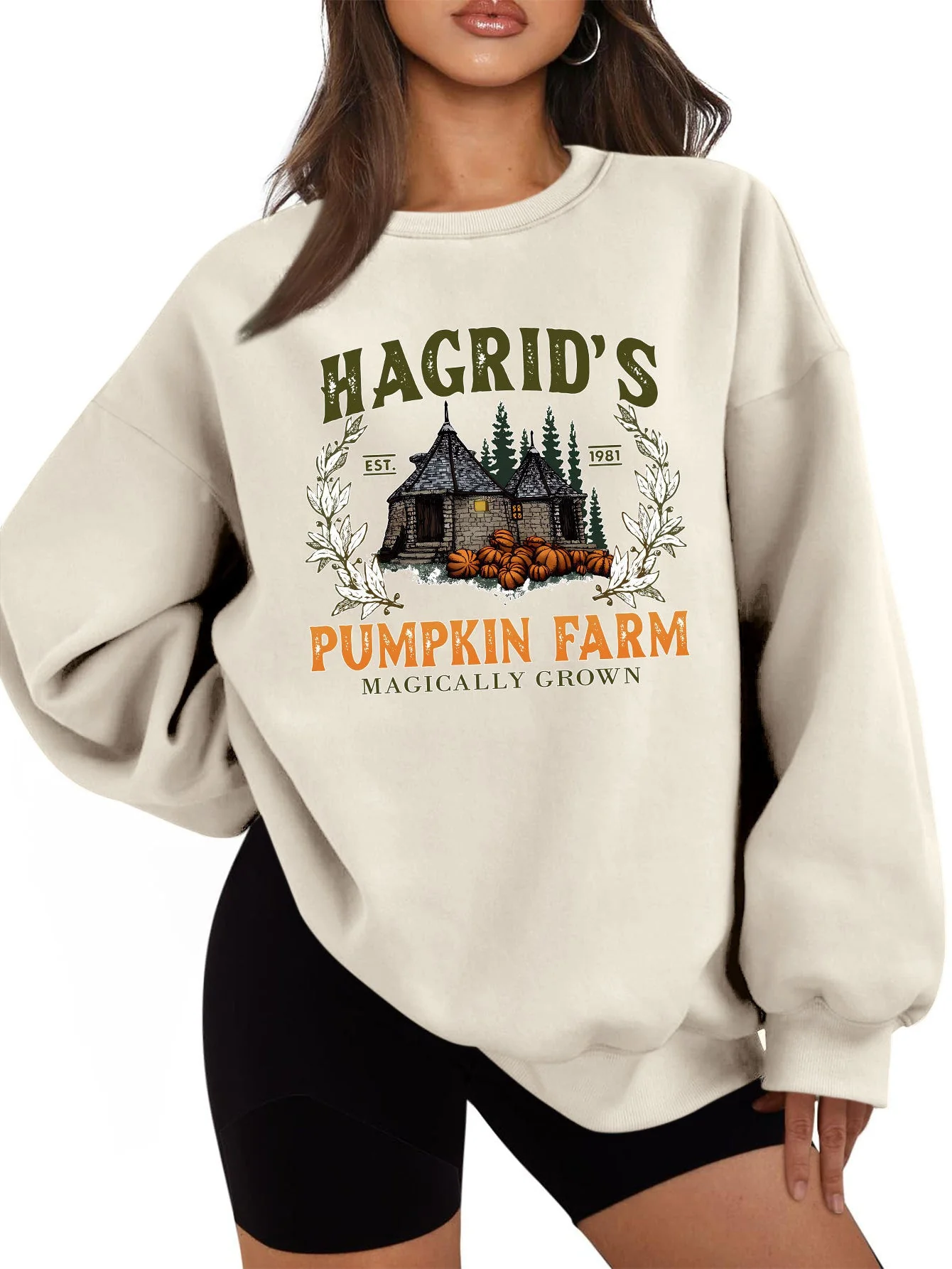 Damen Sweatshirt mit gemütlichem Rundhalsausschnitt und herbstlichem Kürbis-Motiv - Image 7