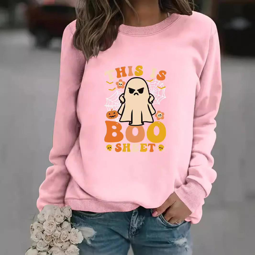Damen Sweatshirt mit herbstlichem Geist-Print und lässigem Schnitt - Image 2