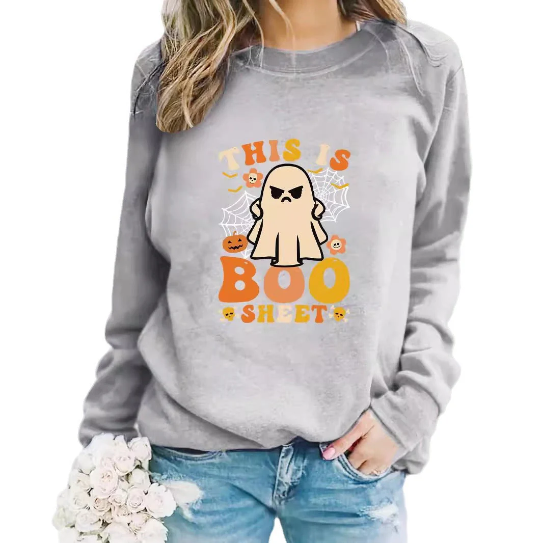 Damen Sweatshirt mit herbstlichem Geist-Print und lässigem Schnitt - Image 4