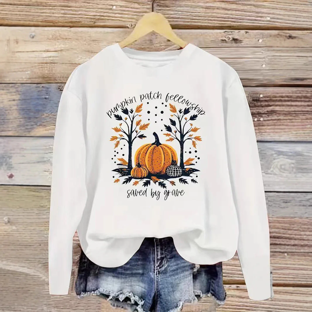 Damen Sweatshirt mit herbstlichem Kürbis-Motiv und lässigem Schnitt - Image 3