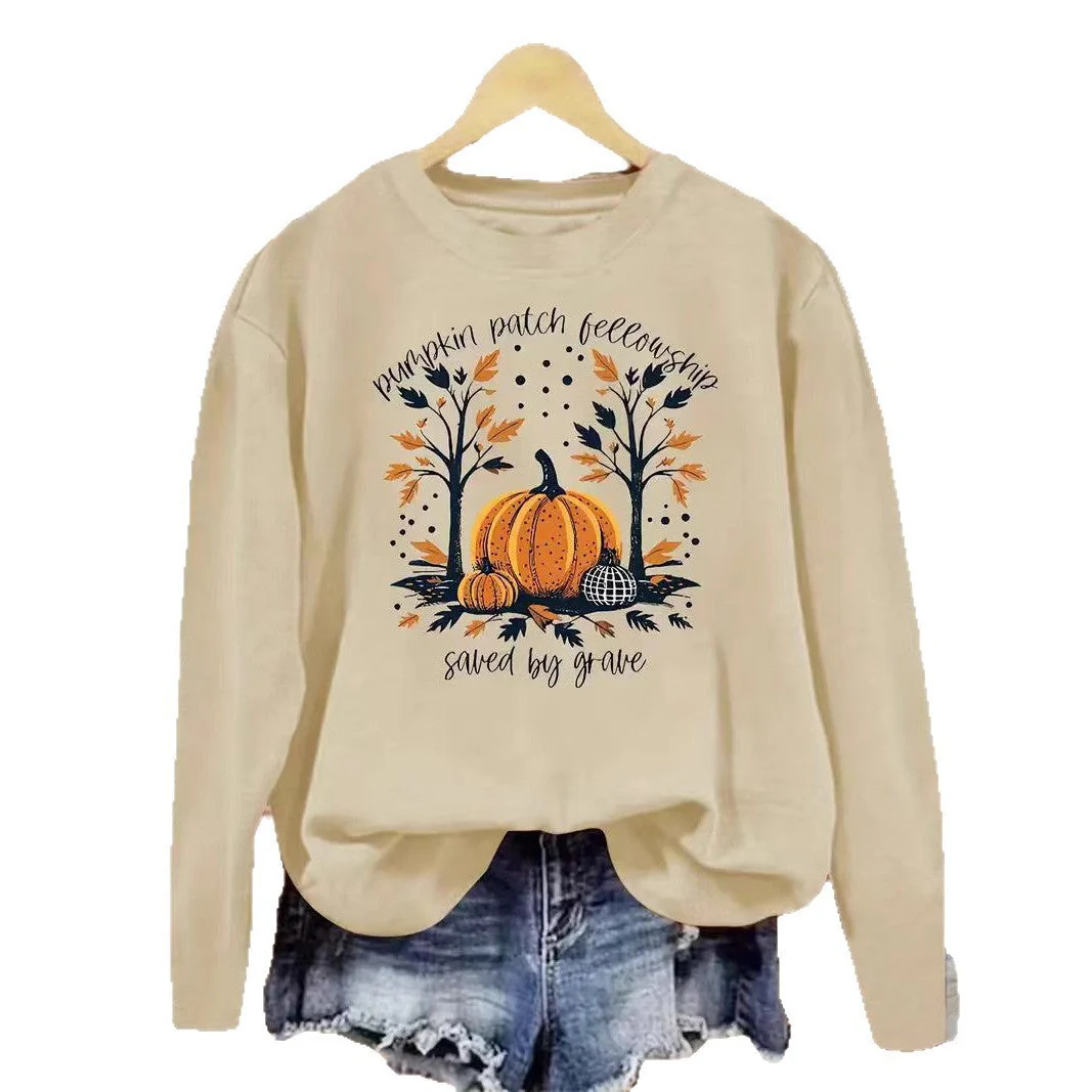 Damen Sweatshirt mit herbstlichem Kürbis-Motiv und lässigem Schnitt - Image 4