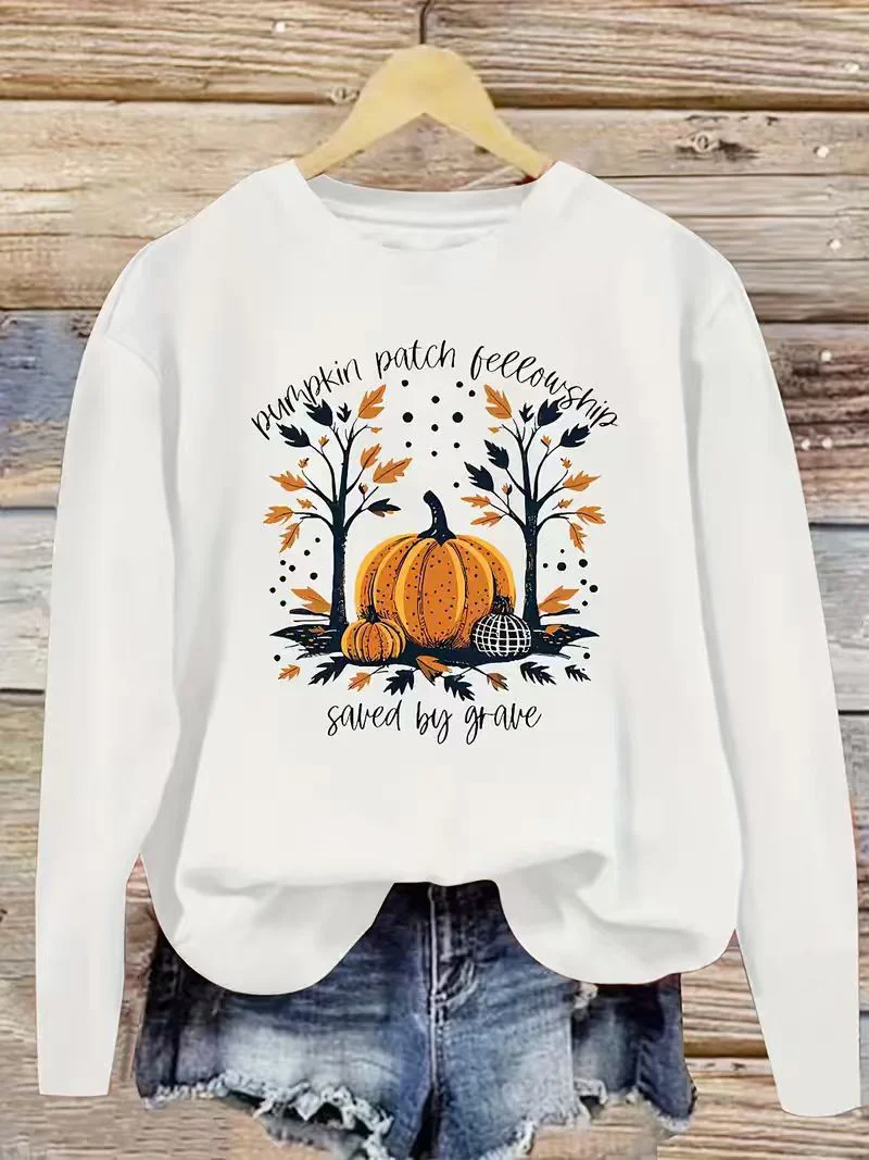 Damen Sweatshirt mit herbstlichem Kürbis-Motiv und lässigem Schnitt - Image 6