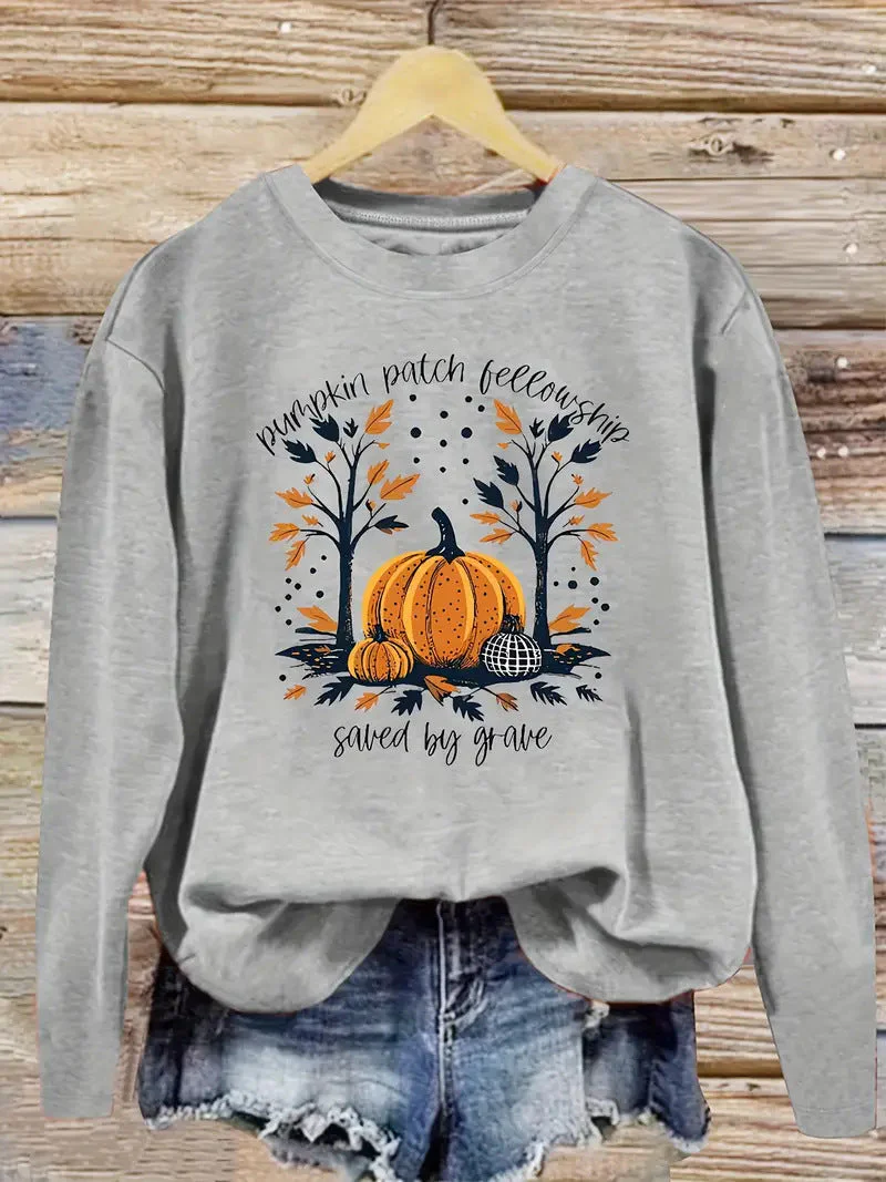 Damen Sweatshirt mit herbstlichem Kürbis-Motiv und lässigem Schnitt - Image 7