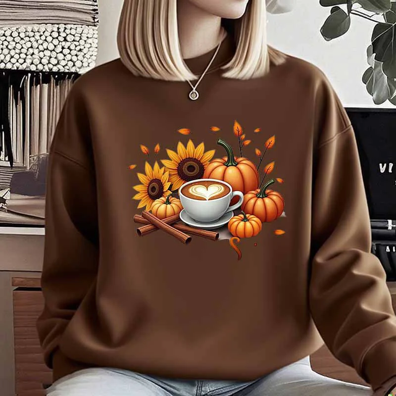 Damen Sweatshirt mit herbstlichem Motiv und besonderem Druck - Image 5