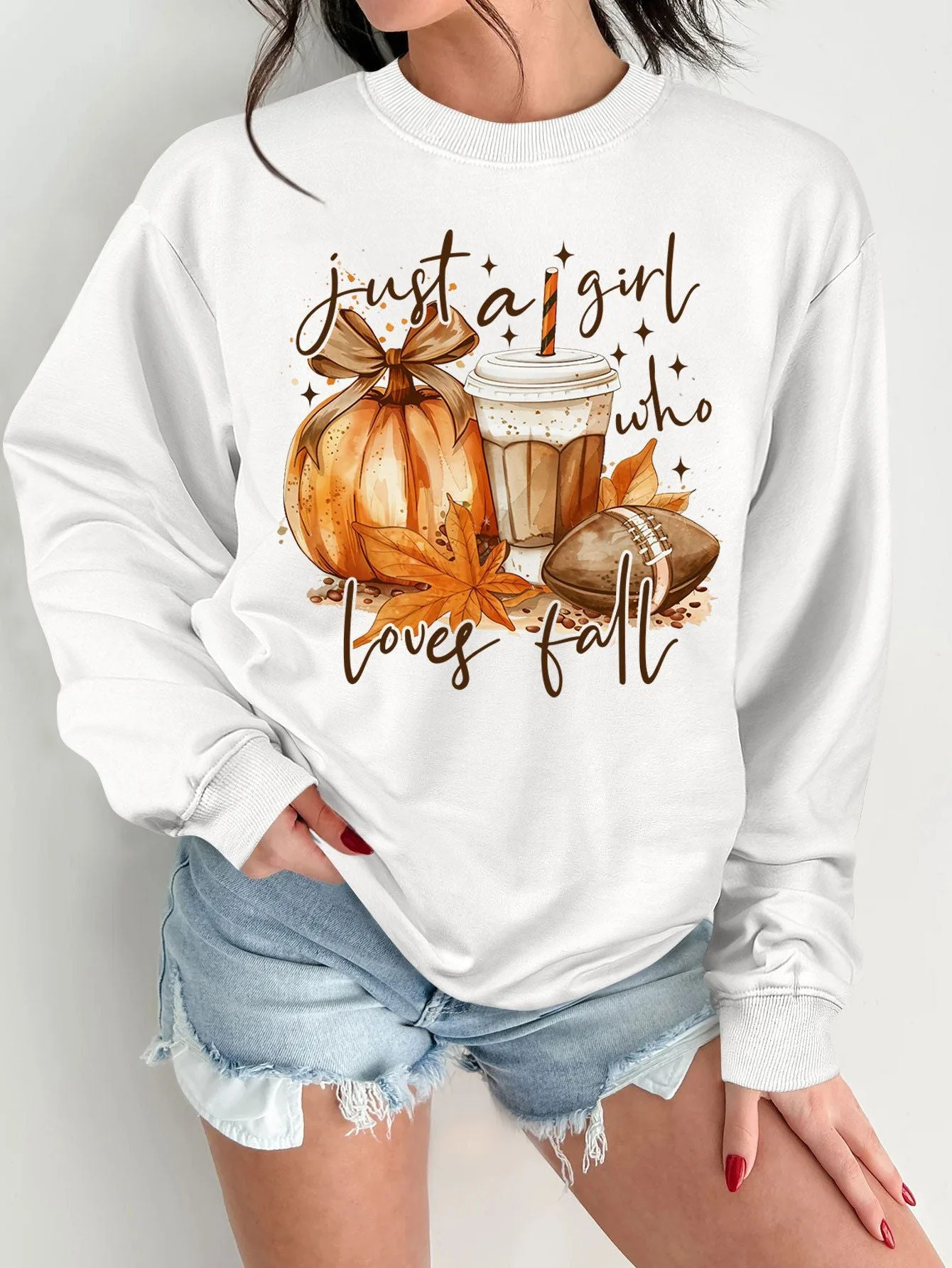 Damen Sweatshirt mit herbstlichem Motiv und inspirierendem Druck - Image 11