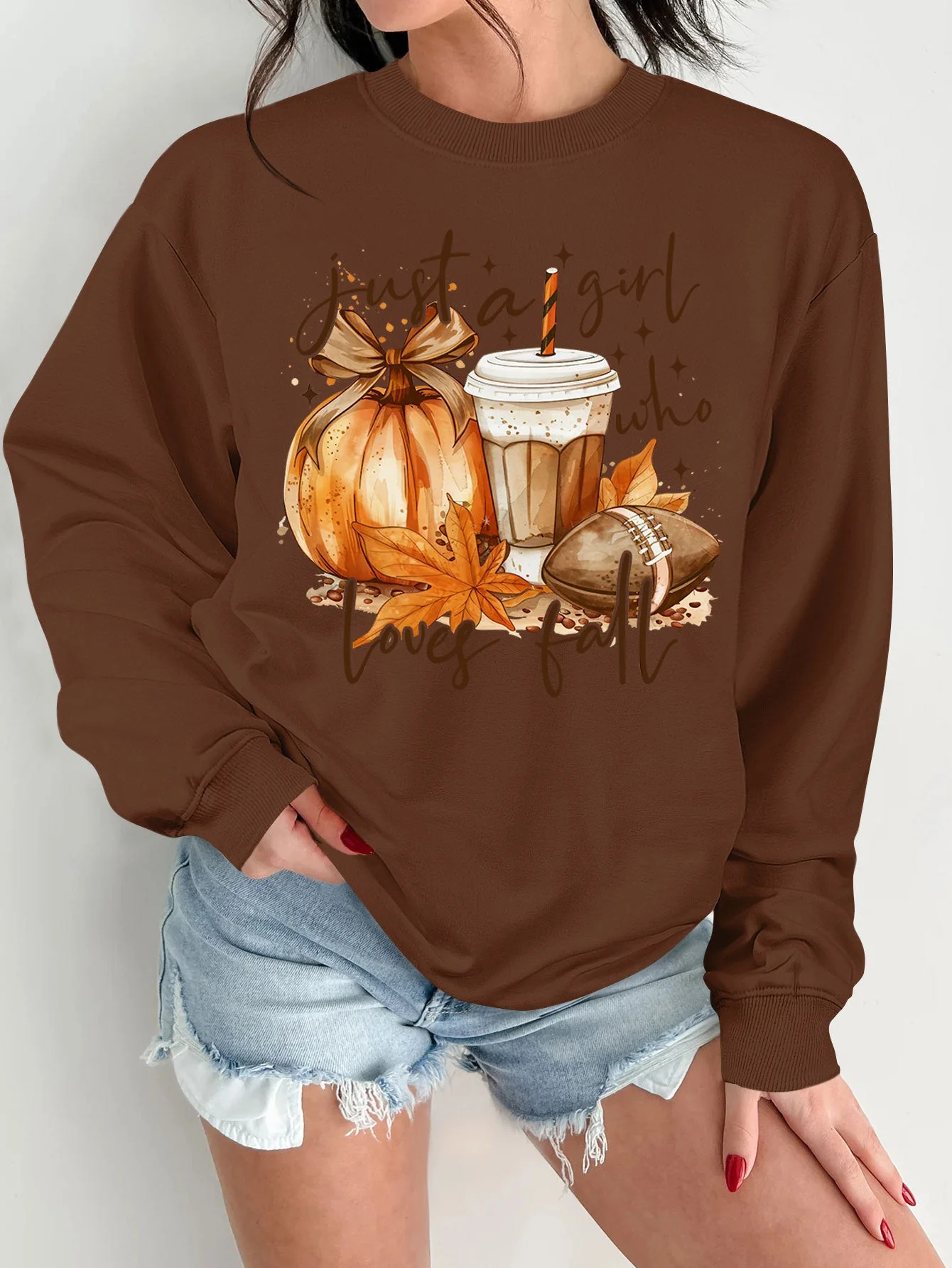 Damen Sweatshirt mit herbstlichem Motiv und inspirierendem Druck - Image 12