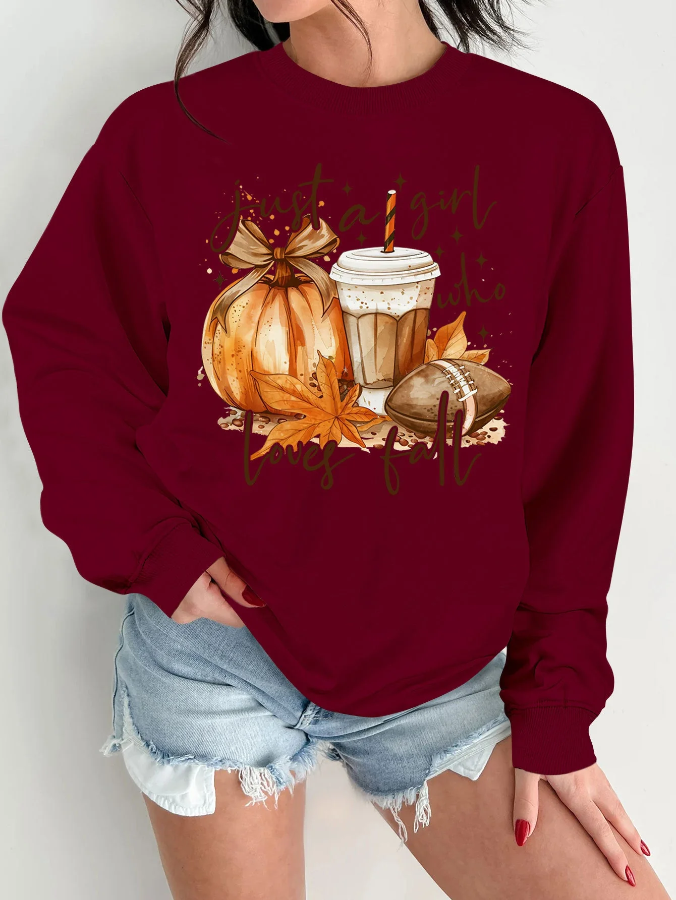 Damen Sweatshirt mit herbstlichem Motiv und inspirierendem Druck - Image 14