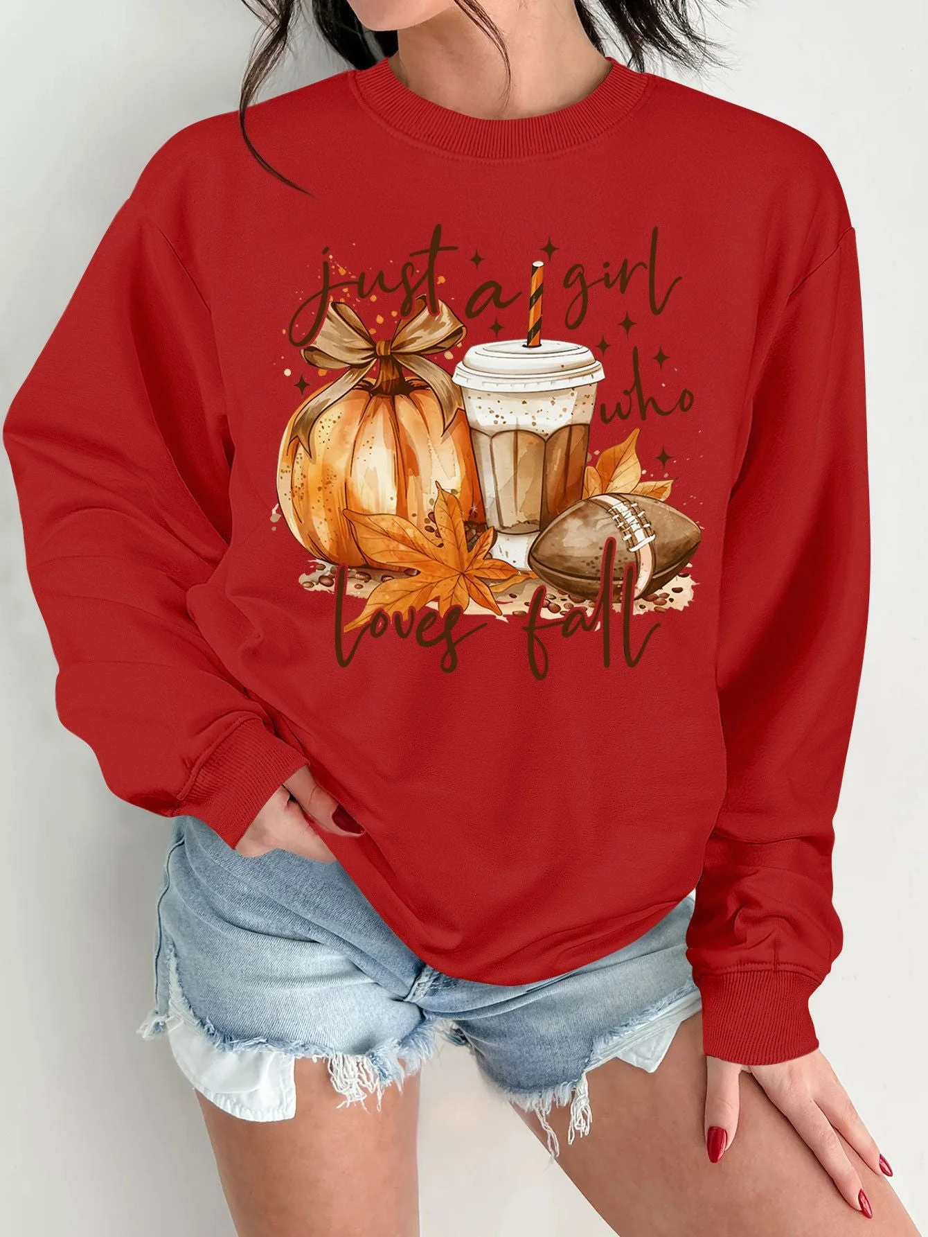 Damen Sweatshirt mit herbstlichem Motiv und inspirierendem Druck - Image 15